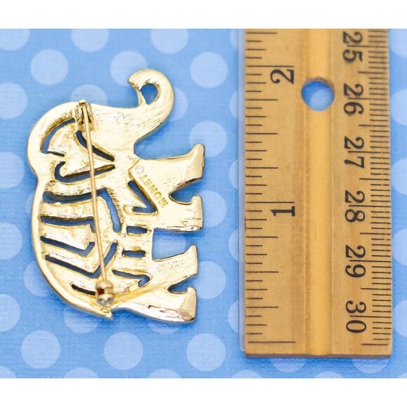 Vintage Rhinestone Elephant Brooch by Monet - M25 - Picture 2 of 2